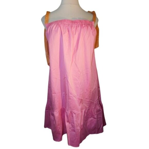 Antonio Melani Size 6 Pink Orange Tie strap Ruffle Dress NWT $169 - Picture 1 of 4